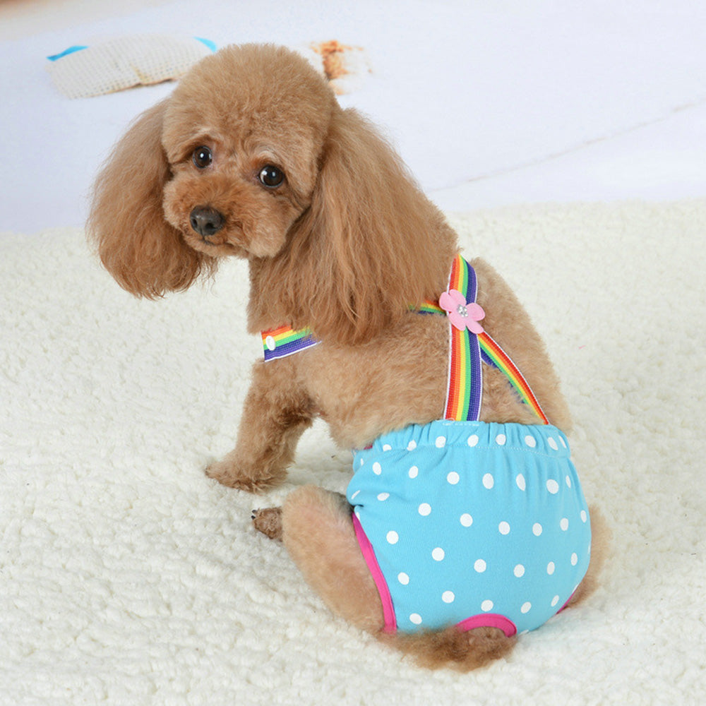 Cute Harness Female Dog Sanitary Pants Reusable Menstrual Diaper