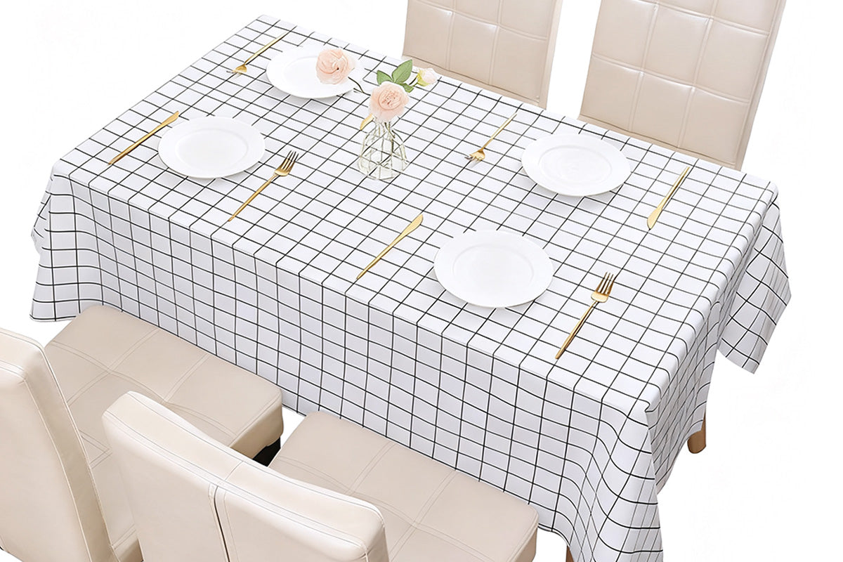 2-Pack PVC Tablecloth Waterproof Oilproof Checkered Pattern