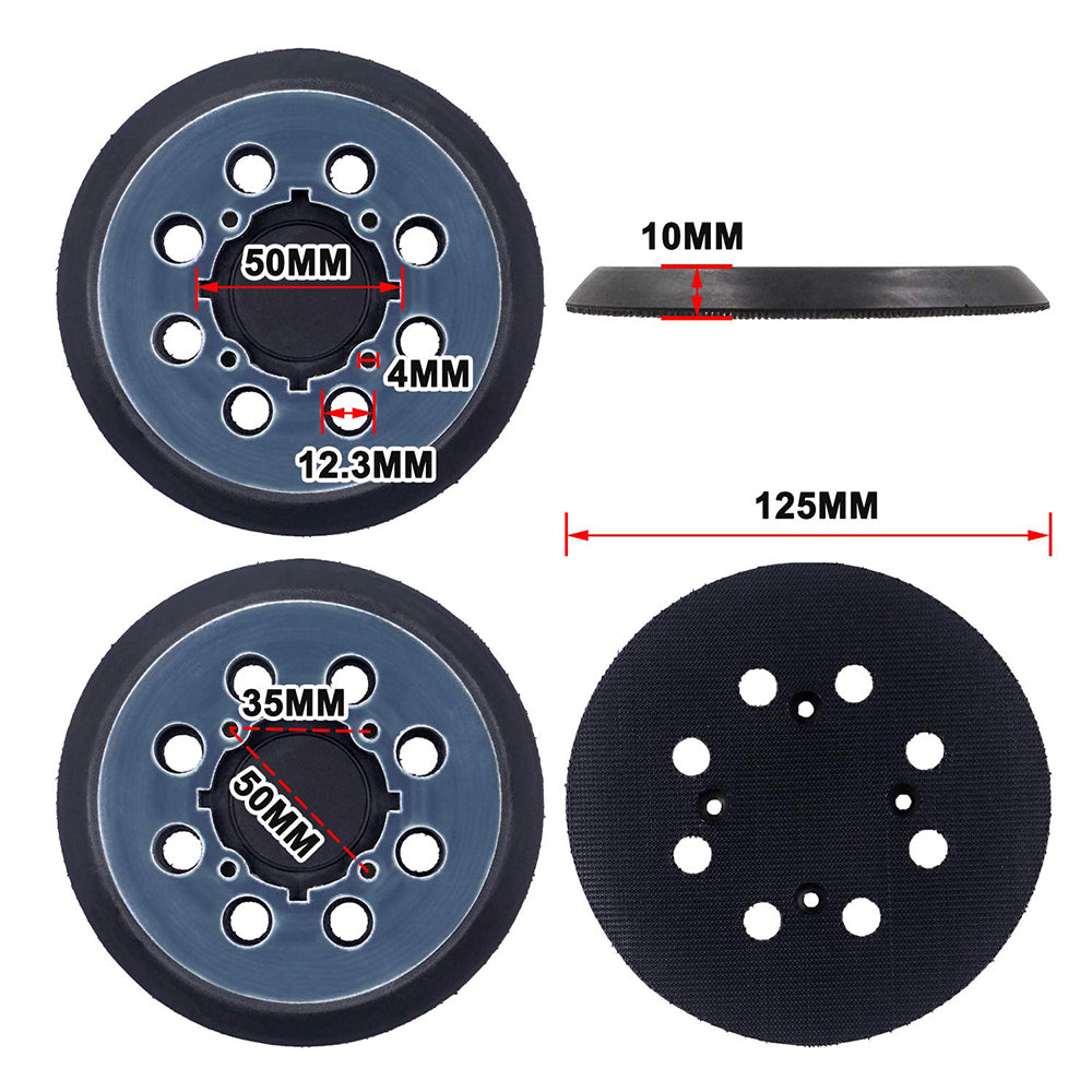 4-Pack 5 inch 8 Hole Hook and Loop Replacement Sanding Pad