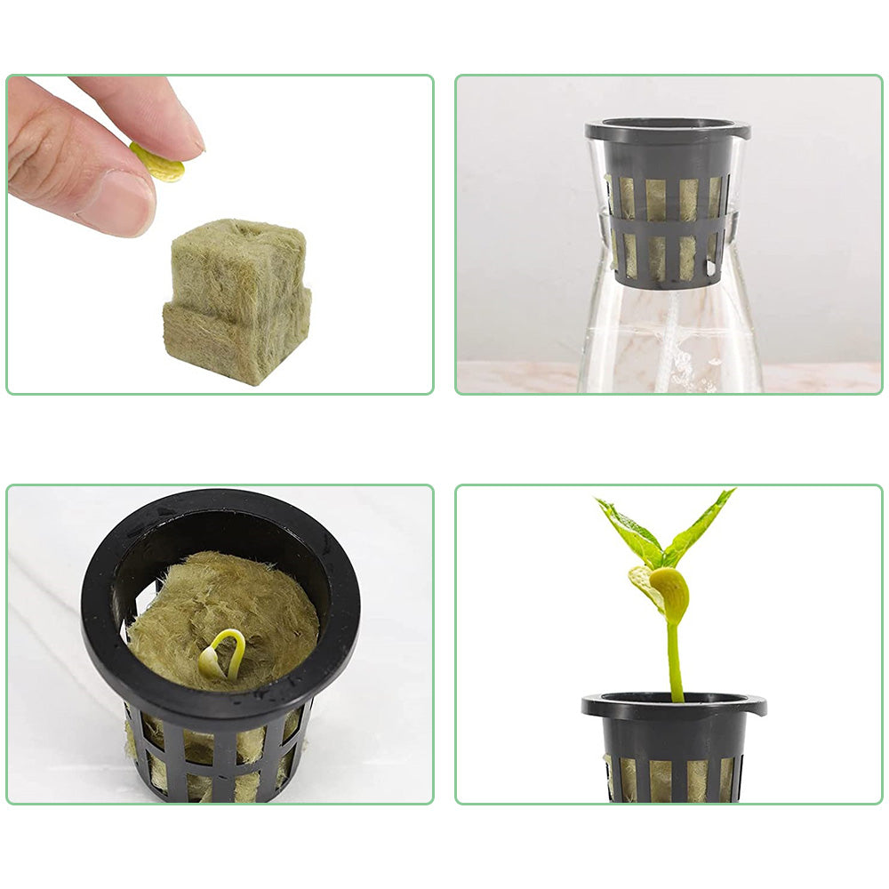 Grow Starter Rockwool Cubes Hydroponics Plant Net Cup Basket Aquaponic
