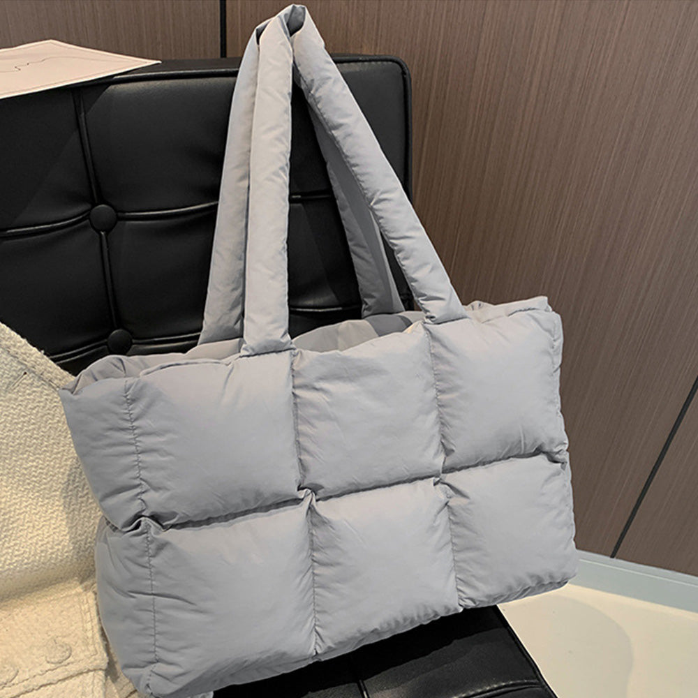 Puffer Tote Bag Large Quilted Puffy Handbag Lightweight Satchel Purse