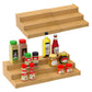 3-Tier Expandable Bamboo Spice Rack Organizer Adjustable Kitchen Cabinet Storage