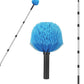 High Reach Blue Cobweb Duster With Extension Pole Spider Web Brush For Outdoor