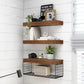 3 Tier Bathroom Shelf Wall Mounted Floating Shelf with Storage Basket
