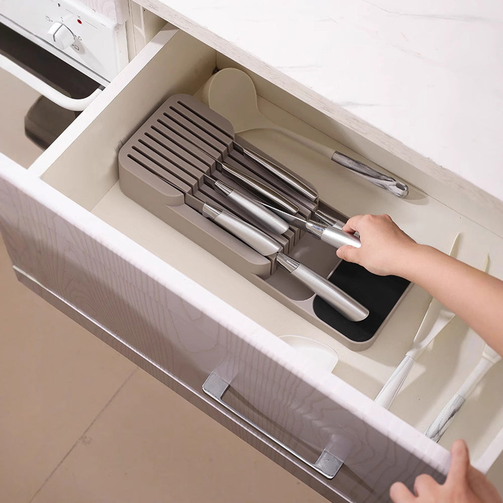 Storage Rack Knife Block Organizer Kitchen Knives Holder Countertop or Drawer Use