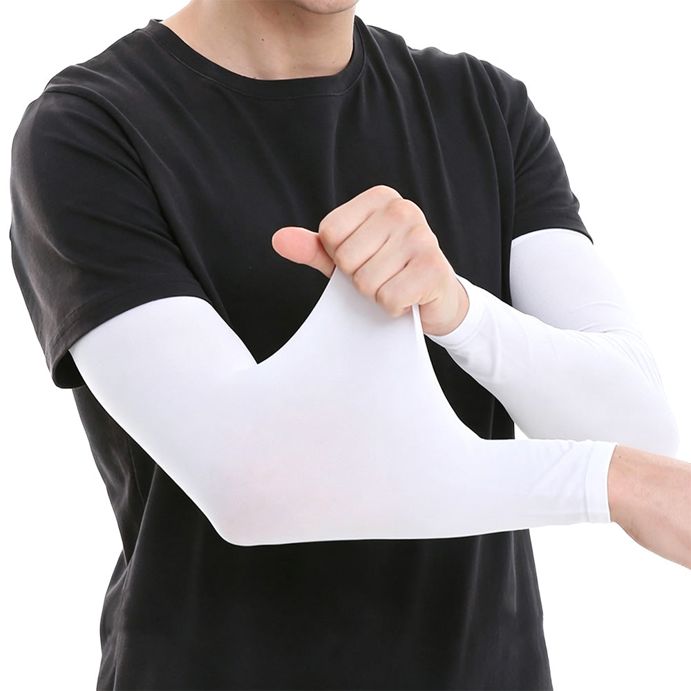 3 Pairs 40cm Straight Nylon Spandex Cooling Arm Sleeves without Thumb Holes
