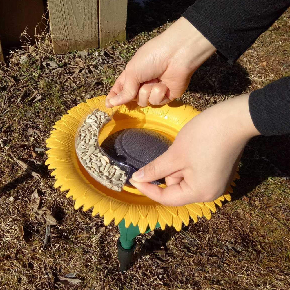 Sunflower Standing Bird Feeder Bird Bath Feeders Bowl for Outdoor