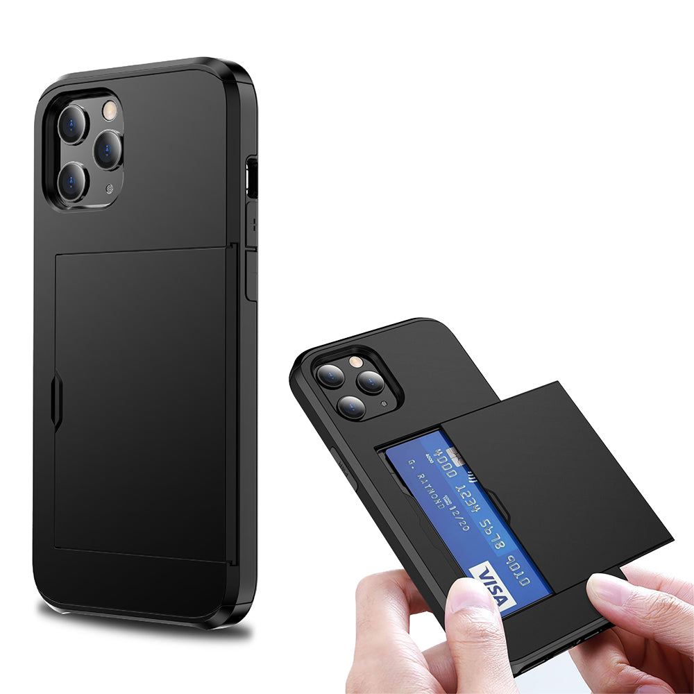 Mobile Phone Case Slide Cover Credit Card Slot Holder Cover For iPhone 13 Pro