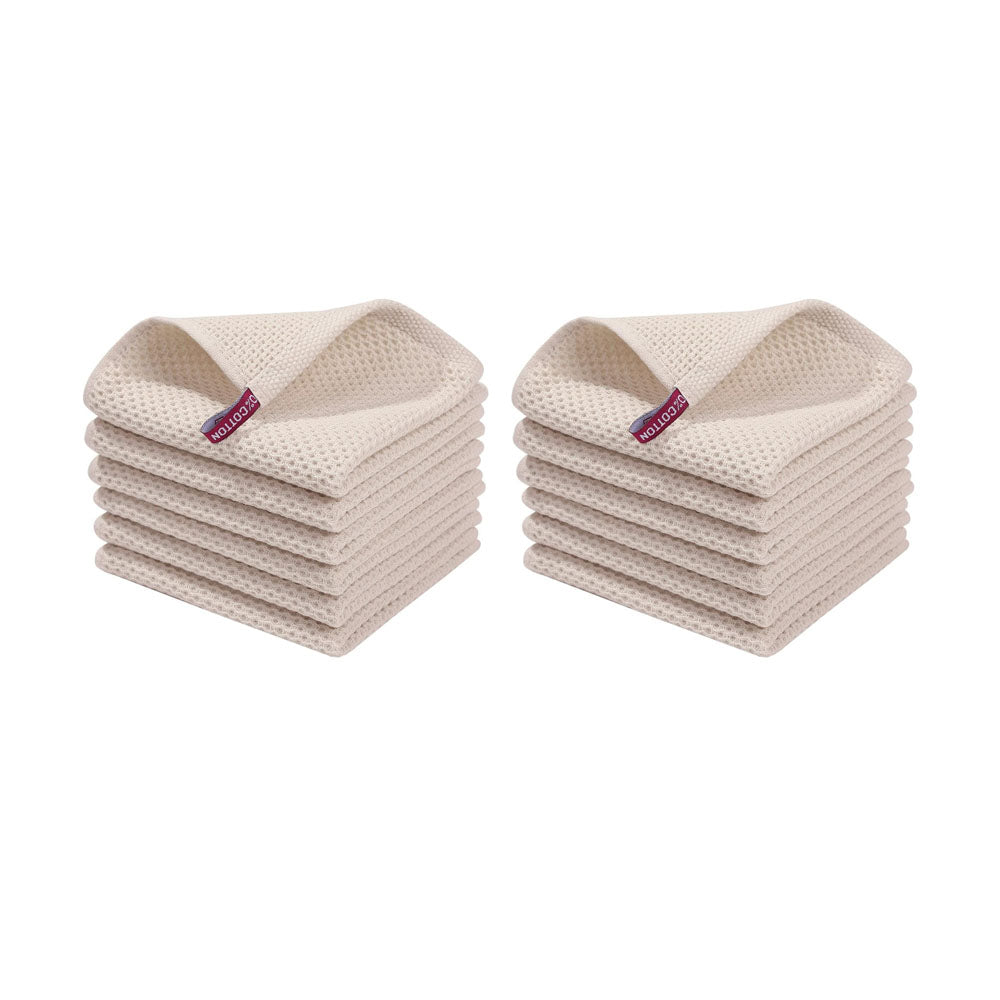12Pcs Cotton Waffle Weave Kitchen Dish Cloths Ultra Soft Absorbent Dish Towels