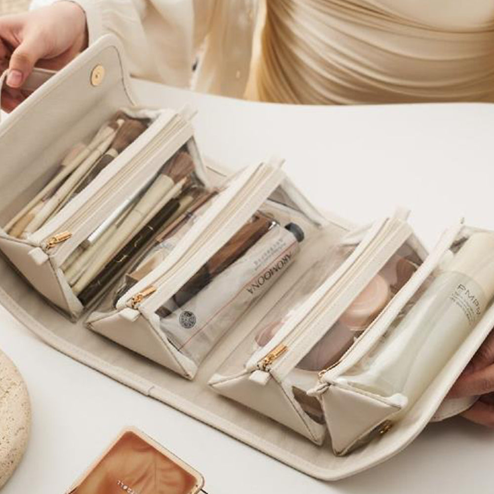 Large Capacity Travel Cosmetic Bag with Divider Pouch