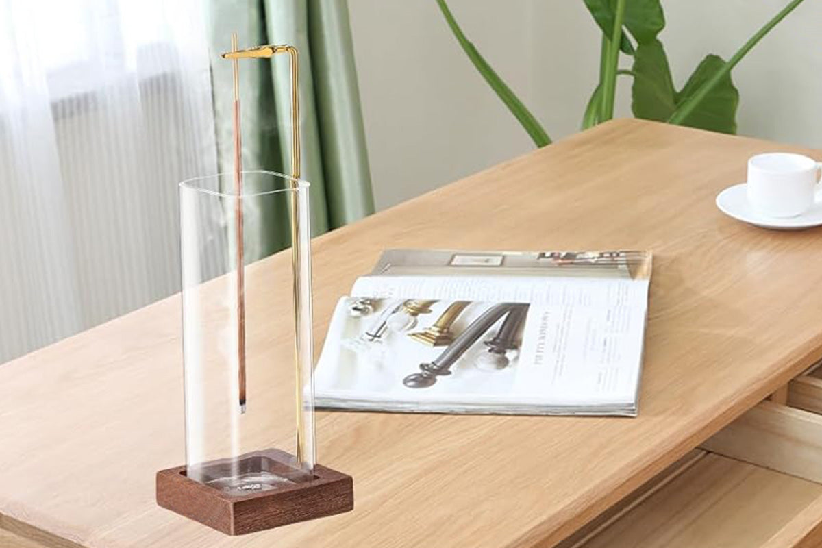 Hanging Incense Burner with Glass Ash Catcher for Home Meditation