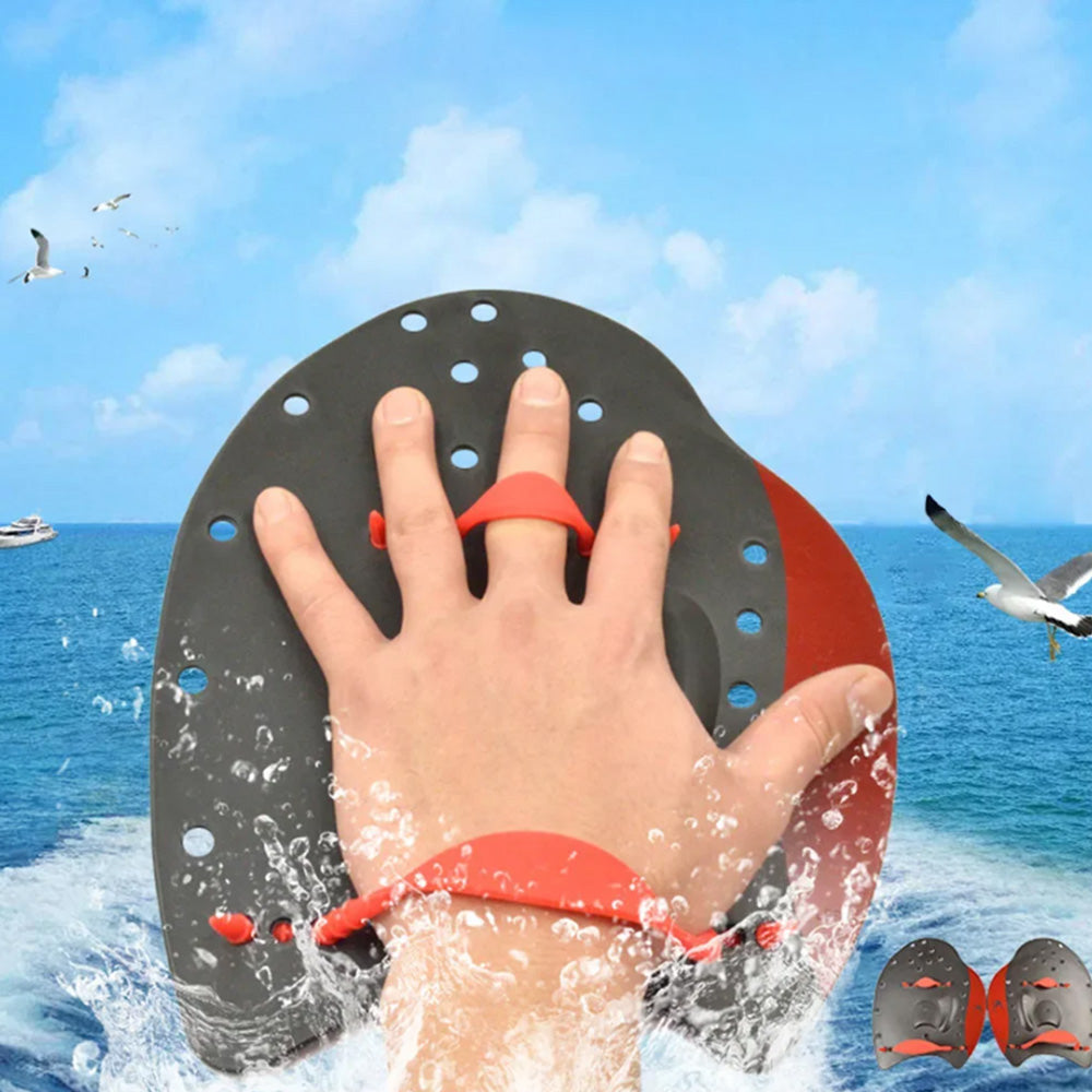 Swimming Hand Paddles Swim Hand Power Paddles Swimming Training Aid Unisex-Red