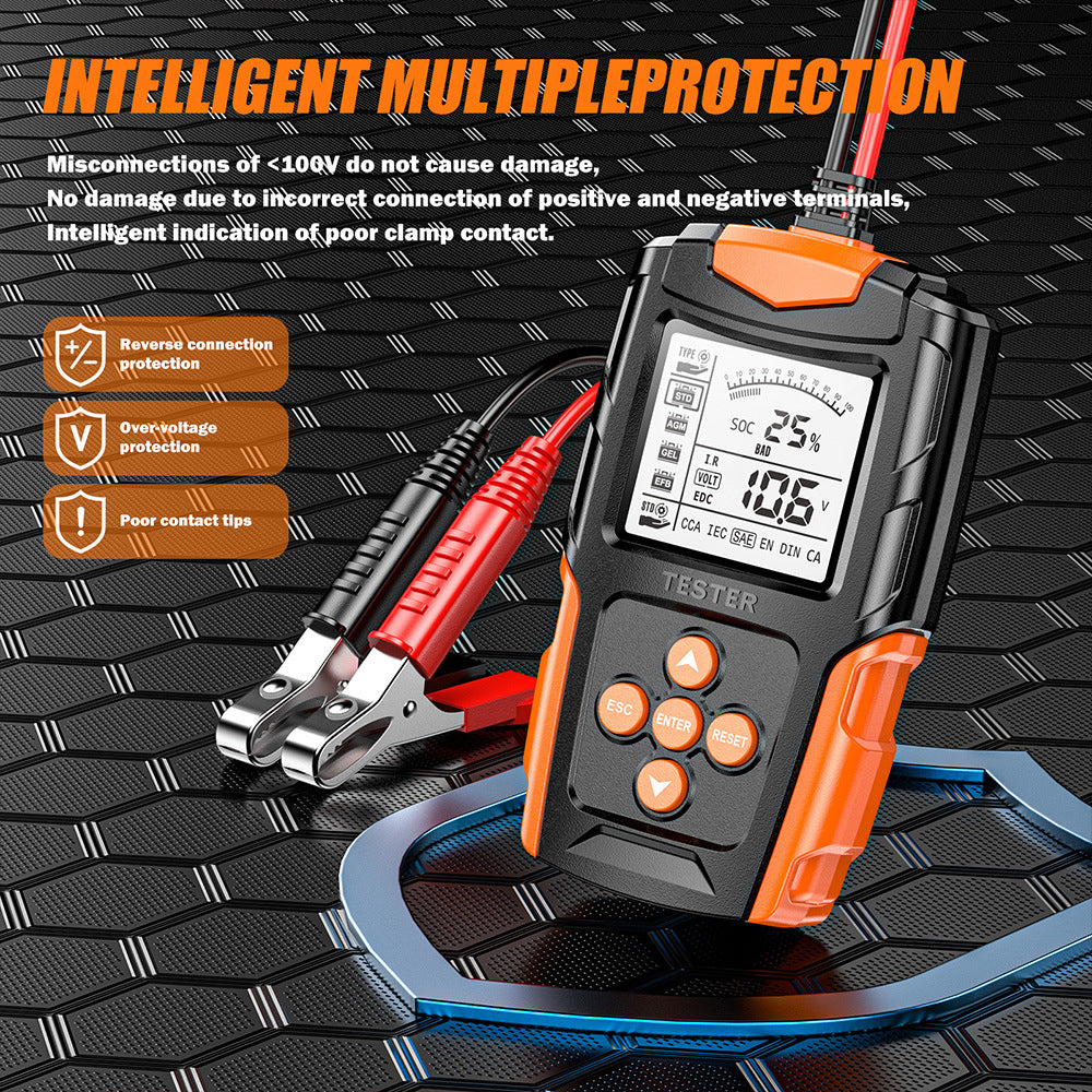 Car Battery Tester 12V 24V Gel AGM Wet Battery Analyzer Charging Diagnostic Test