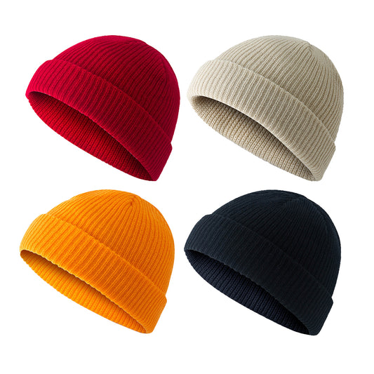 Winter Warm Fisherman Beanie Roll Up Edge Hat