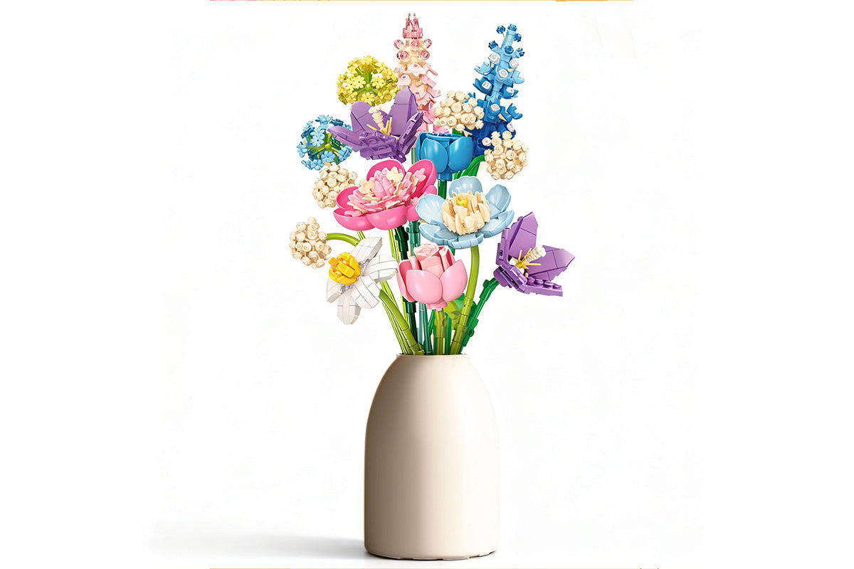 888PCS Botanical Collection Building Block Toy Flower Bouquet Building Set