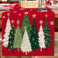 Christmas Table Runner Xmas Trees Tablecloth Cover For Kitchen Dinner Party