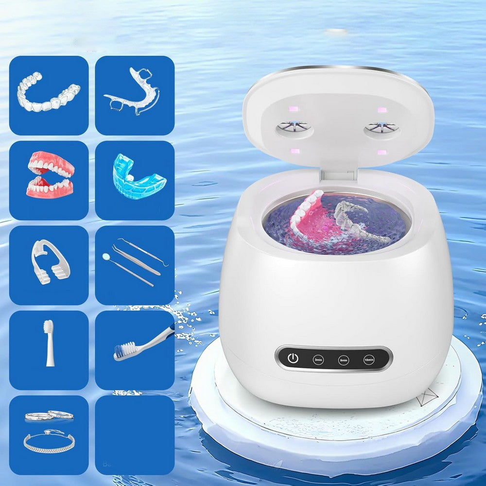 Ultrasonic Retainer Cleaner with UV Sterilizer 45kHz Denture Cleaner Machine