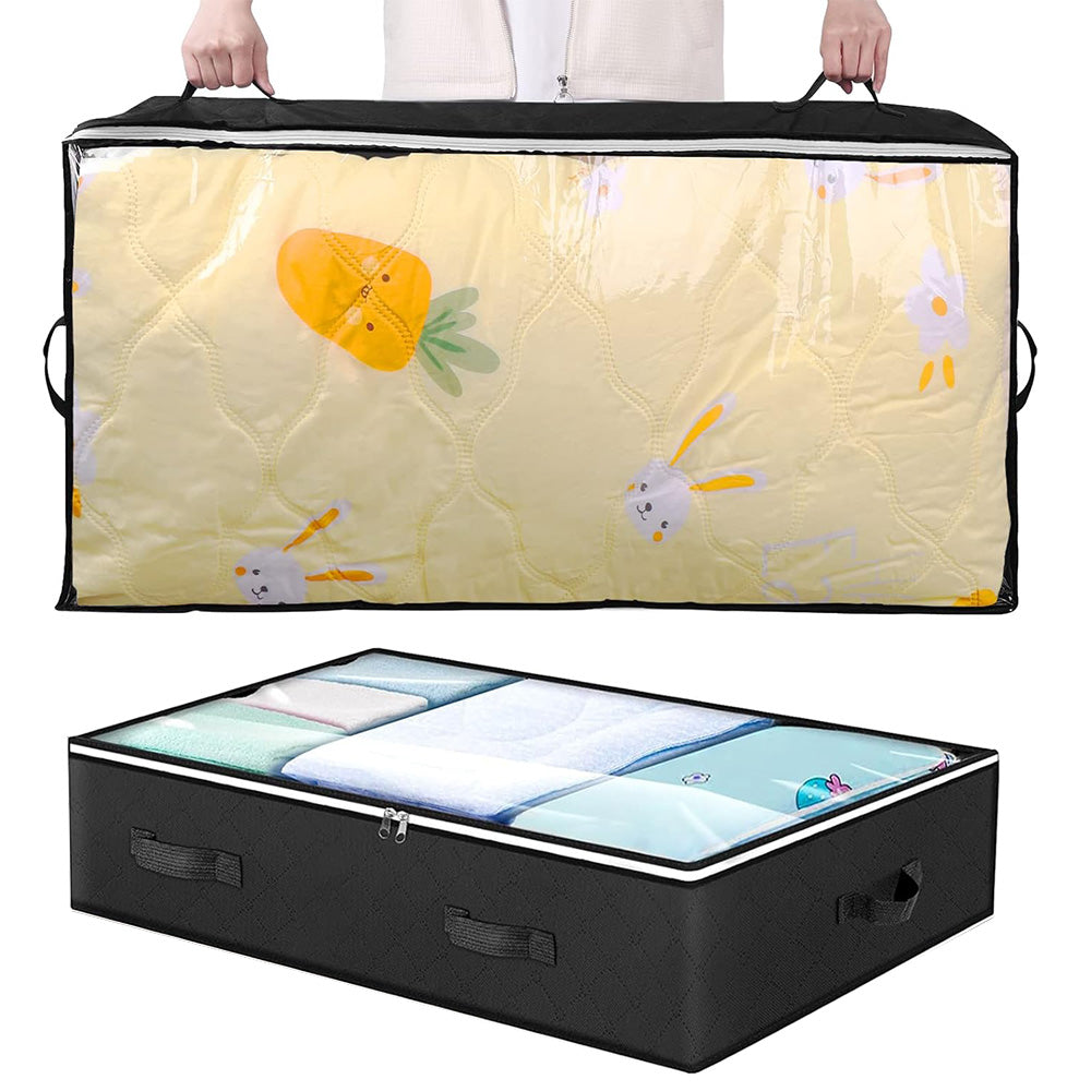 90L Under Bed Quilts and Clothing Storage Bag with Clear Window