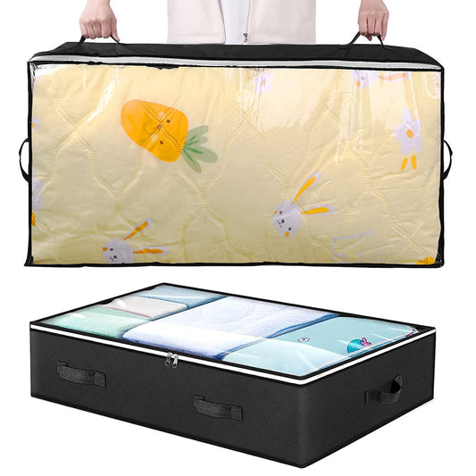 90L Under Bed Quilts and Clothing Storage Bag with Clear Window