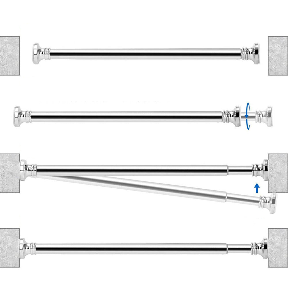 Adjustable Tension Curtain Rod Telescopic Shower Pole for Bathroom