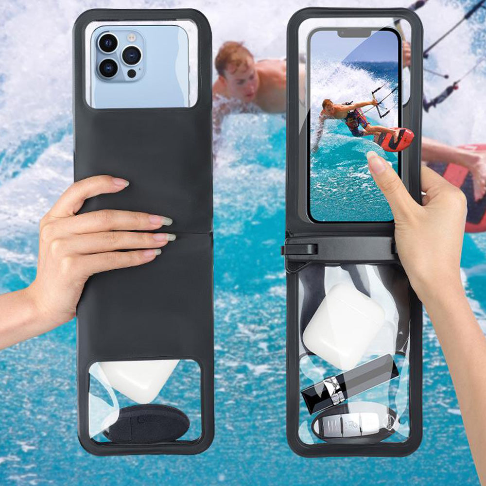 9.5 inch Double Space Water-Resistant Phone Pouch with Lanyard Underwater Seal Case Dry Bag
