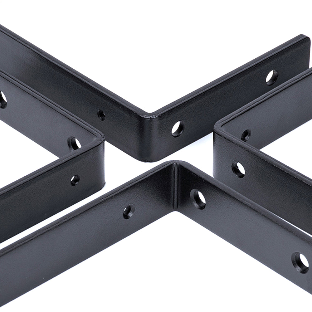 4 Pack 5mm Thick Black L Shelf Bracket Floating Shelf Supports with Screws