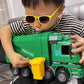 Side Loading Garbage Truck Toy with 3Pcs Trashes Inertia Automatic Lifting Truck