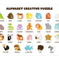 Wooden Alphabet Animal Puzzles Matching Game Educational Toys