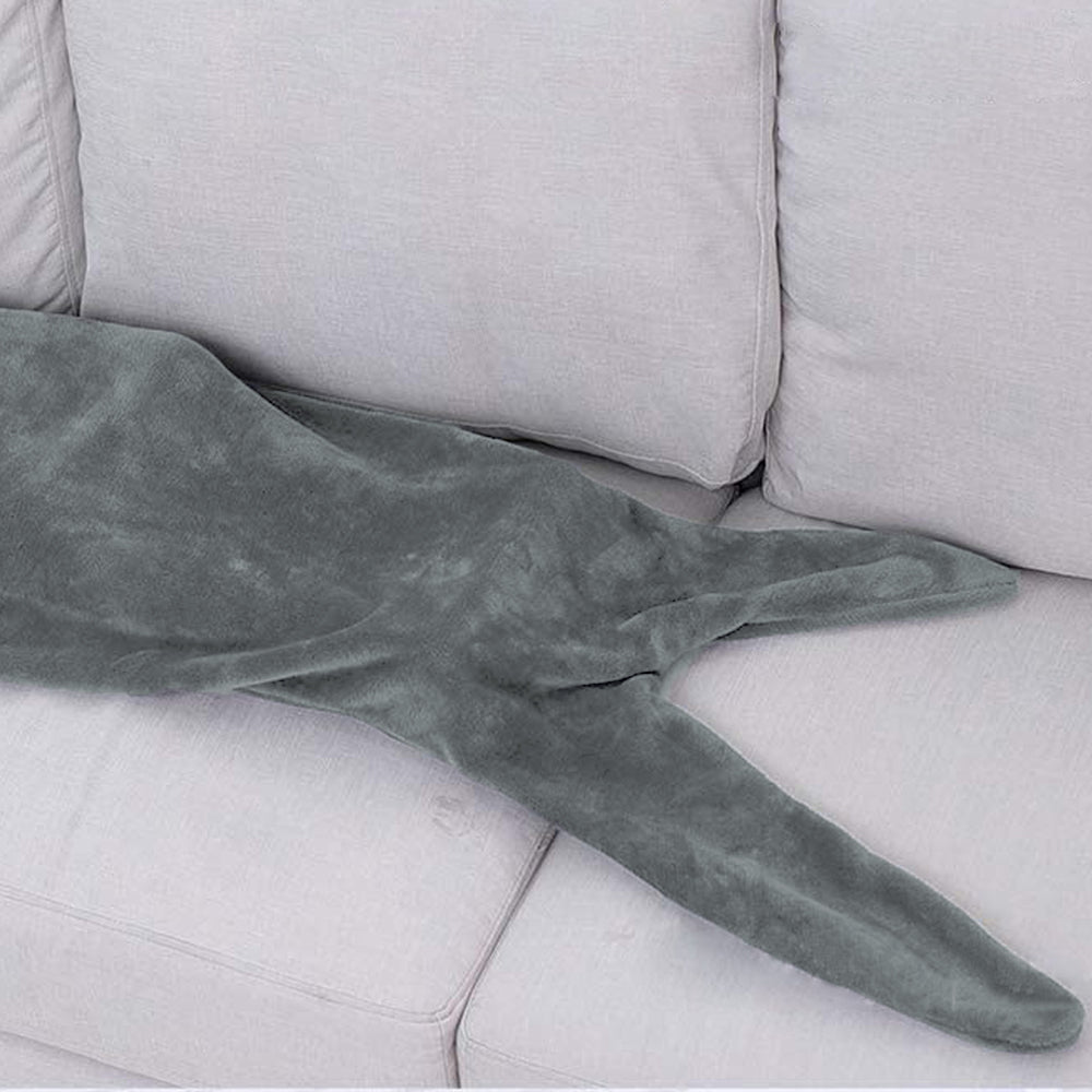 Shark Sleeping Bag Double Layer Plush Animal Blanket Pajamas Hoodie