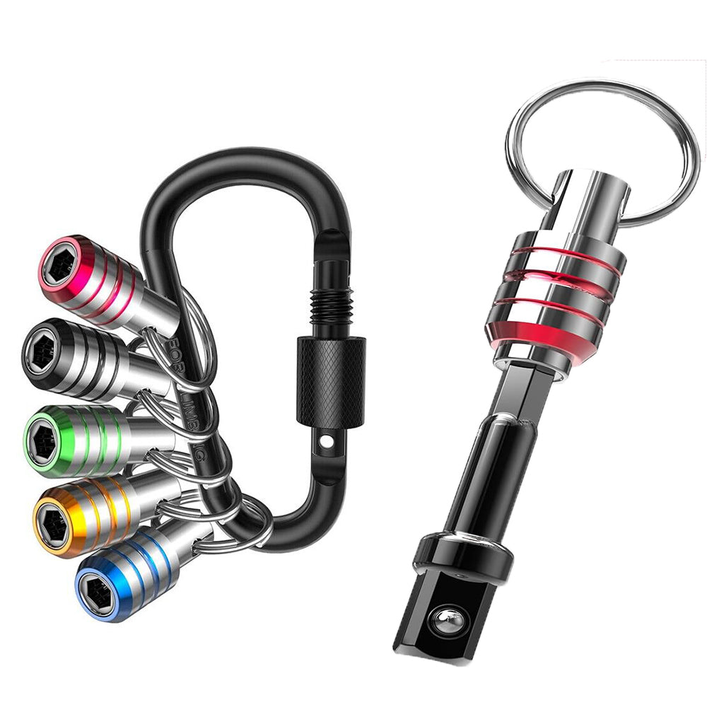 5Pcs 1/4inch Hex Drill Bit Holder Keychain Extension Rod Drilling Screw Adapter