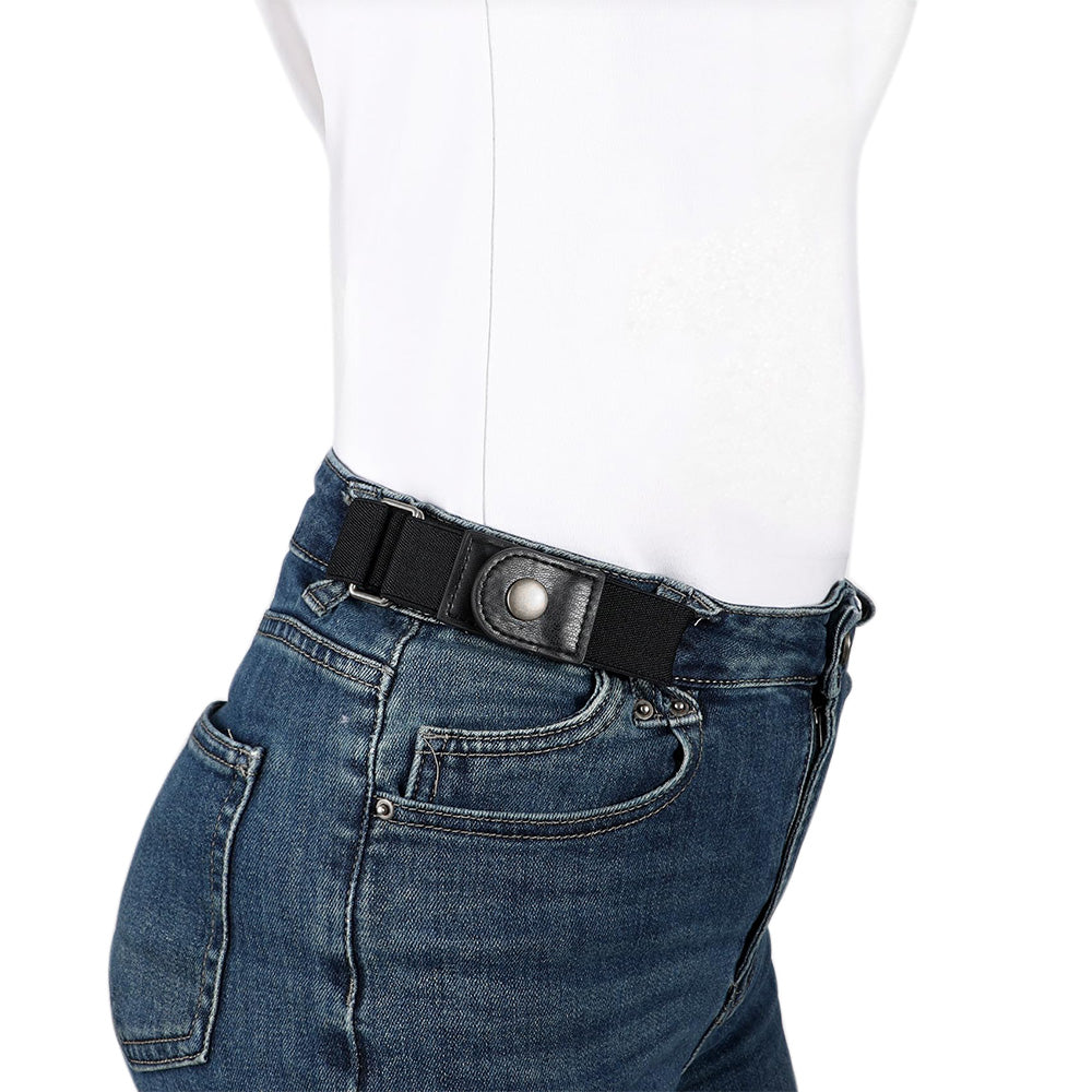 Elastic Belt Side Buckle for Jeans Pants Unisex Adults Adjustable Waistband Stretch