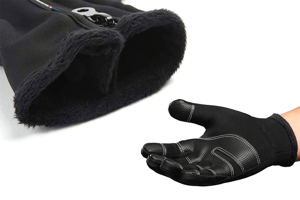 Winter Gloves Thermal Touch Screen Windproof Warm Outdoor Cold Weather for Men Women-Black