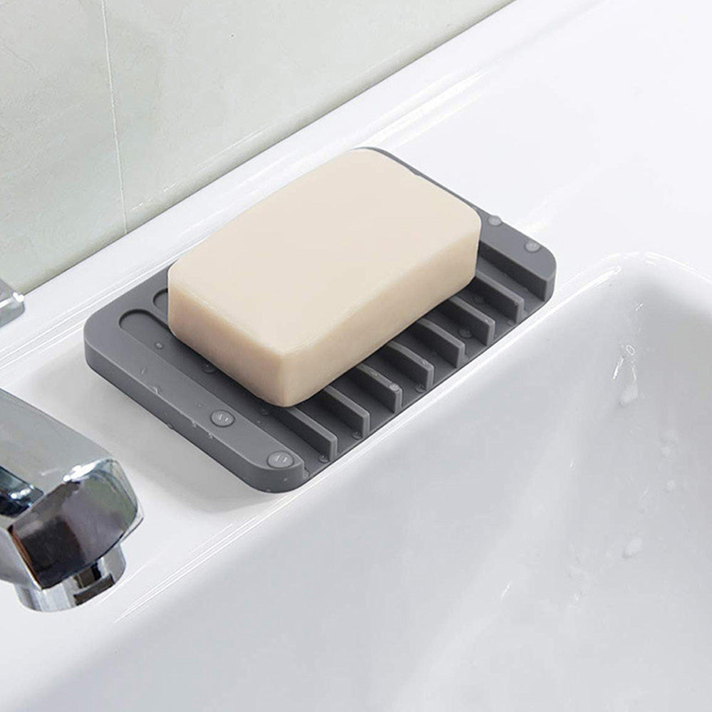 3Pcs Self Draining Soap Dishes Silicone Soap Saver Waterfall Drainer Soap Holder