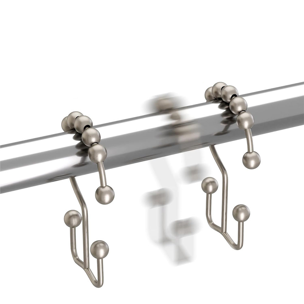 12Pcs Shower Curtain Hooks Rings Double Glide Shower Hooks Rings