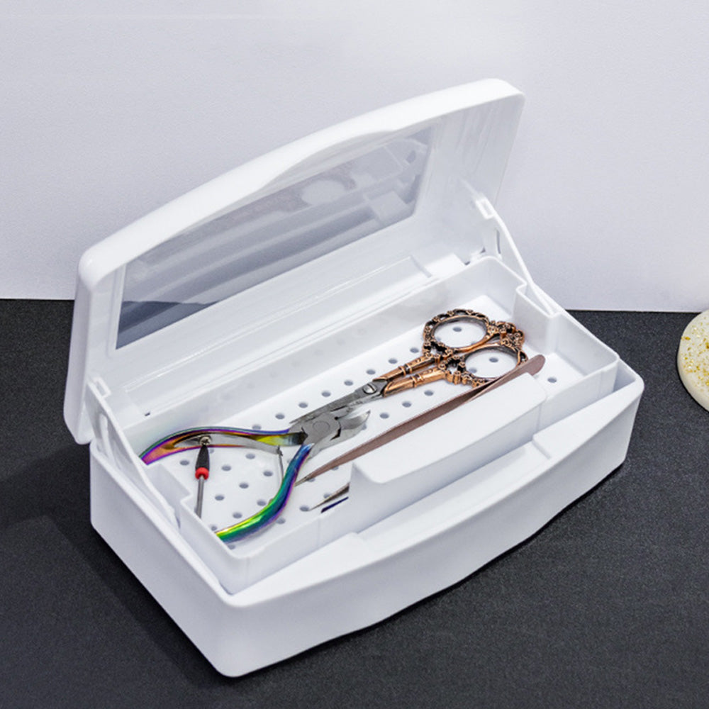 Nail Tool Cleaning Soaking Cleaning Box with Lift Up Filter Tray