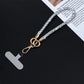 Rhinestone Crossbody Phone Lanyard with Wrist Strap and Locking Clips