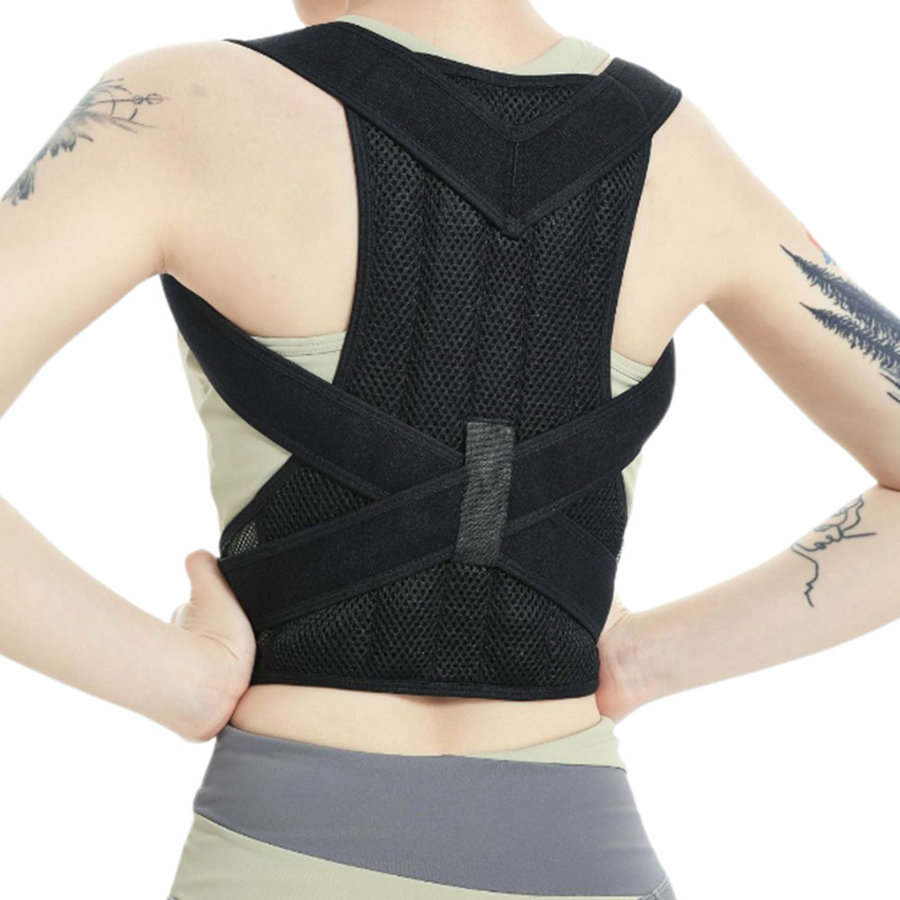 Back Posture Reminder Hook and Loop Shoulder Support Brace Belt
