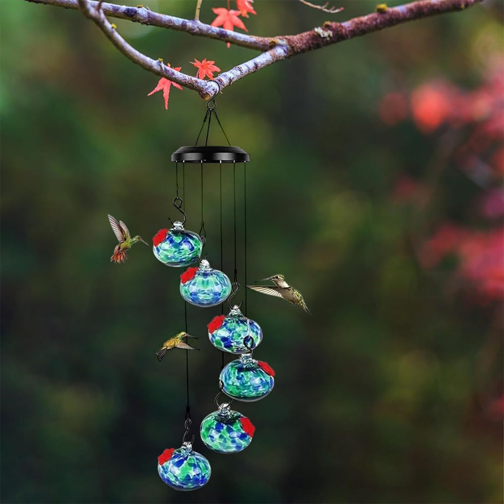 Plastic Hanging Wind Chime Hummingbird Feeder