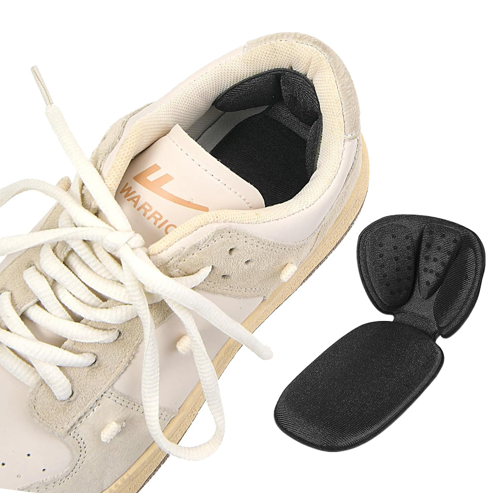 2 Pairs Mesh Adhesive Heel Grips Inserts Heel Cushion Pads-Black and Nude