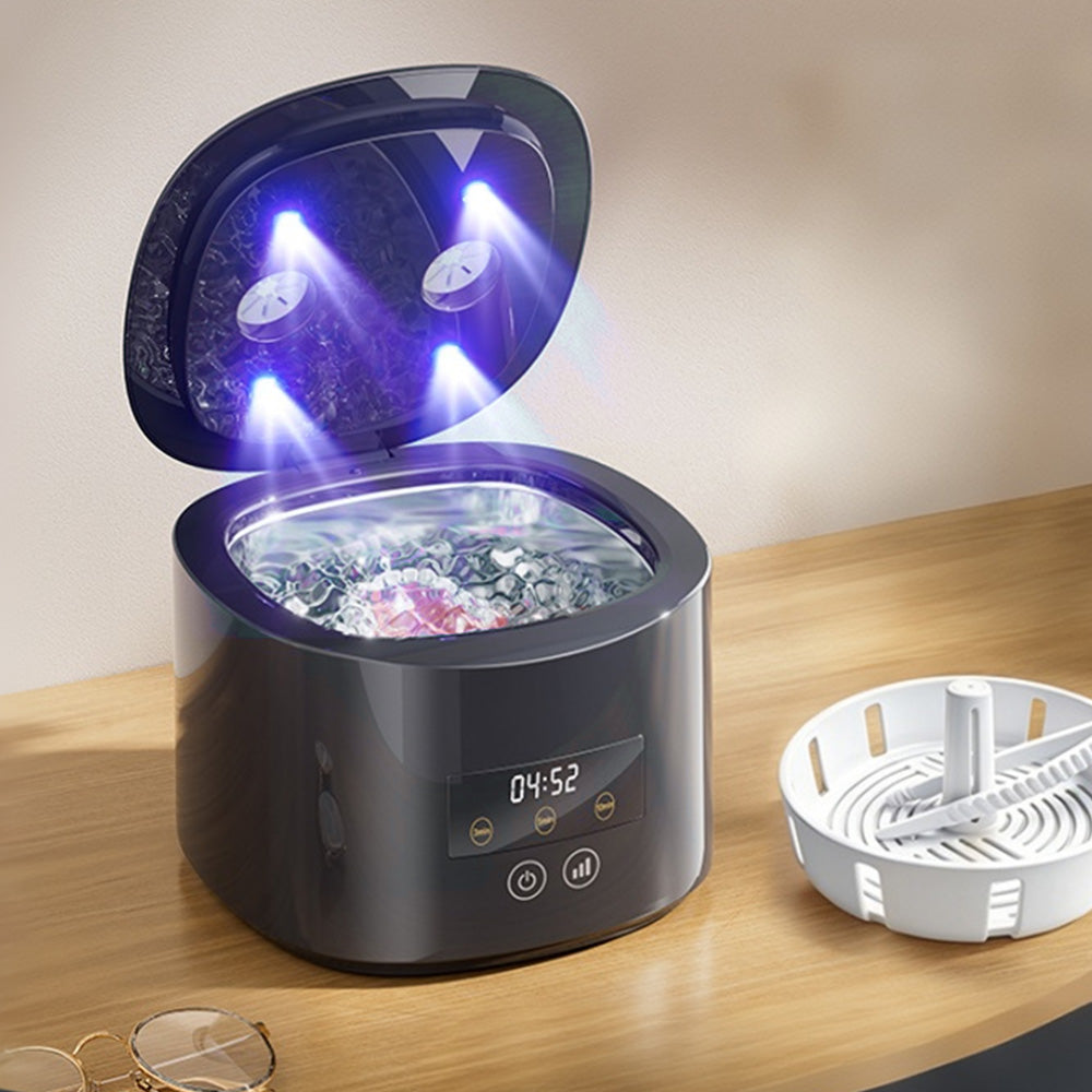 55kHz 350ml Rechargeable Ultrasonic Cleaner with Blue Light 3 Modes