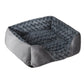 Soft Plush Pet Bed with Raised Sides Calming Nest-Grey