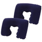 2 Pack Inflatable Travel Neck Pillow U Shaped for Car Plane Soft Velvet PVC Portable