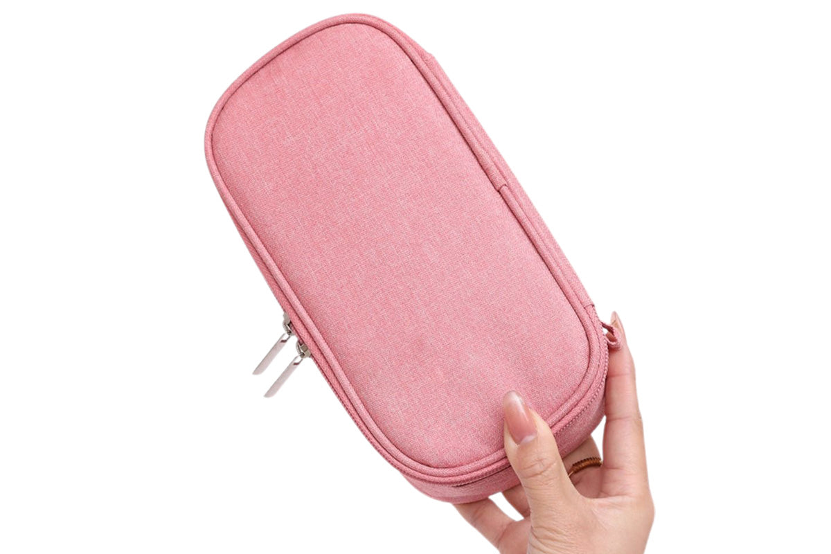 Insulated Insulin Cooling Bag Multi-Layer Medical Cooler for Diabetes Travel -Pink