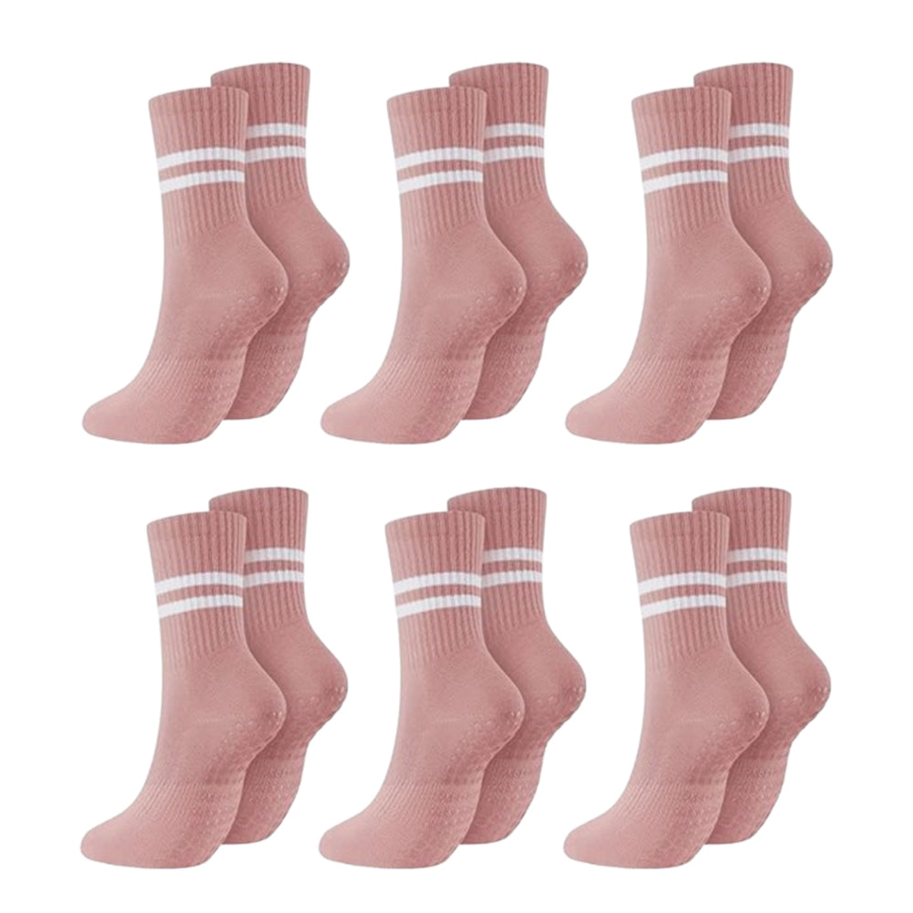6 Pairs Non-Slip Yoga Cushioned Socks