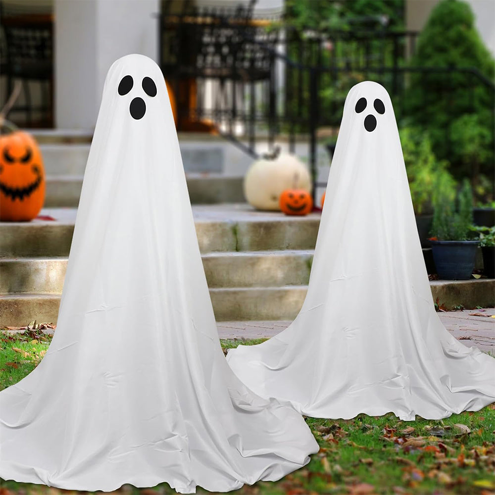 2Pcs Halloween Decoration Spooky Ghost Ornament with String Light