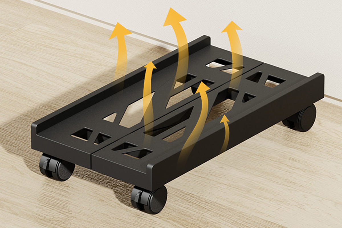 Computer Stand Adjustable with Wheels Mobile PC Case Holder Universal for Home