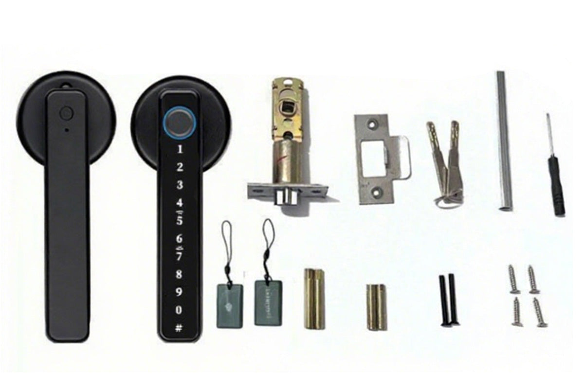 5 in 1 Smart Door Lock Fingerprint Door Knob with IC Cards and Backup Keys