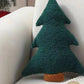 Christmas Tree Shaped Plush Pillow Soft Decorative Cushion for Holiday Home Decoration