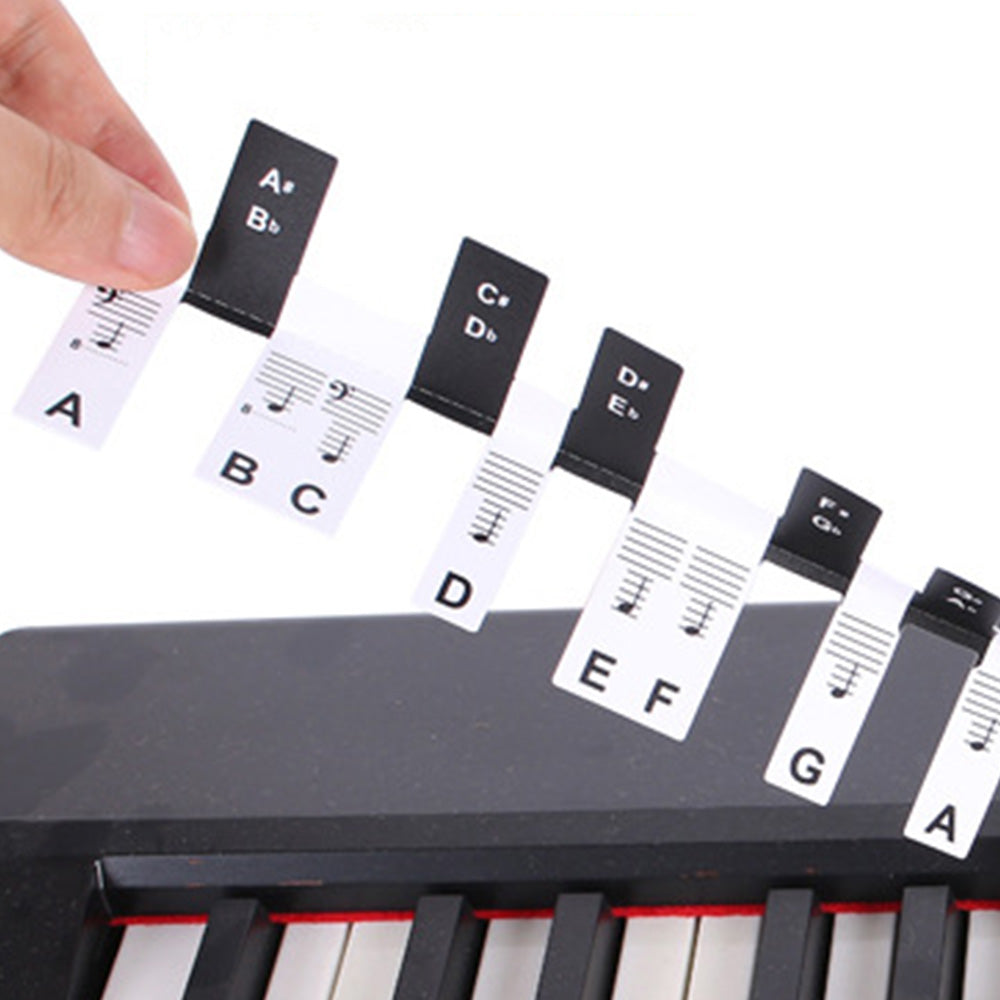 Reusable 88 Key Piano Note Guide Strip with Staff and Note Names