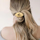 3Pcs Metal Gold Hair Ties with Geometric Design Stretchy Ponytail Cuff Holders